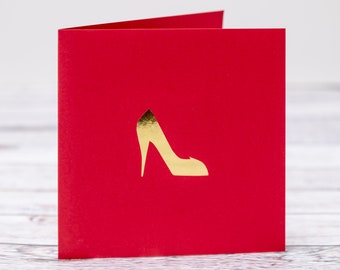 High Heel Shoe Papercut Greeting Card For Any Occasion- Birthday- Thank You- Best Friend Card- Just Because- Shoe Lover Card- HKdesign8