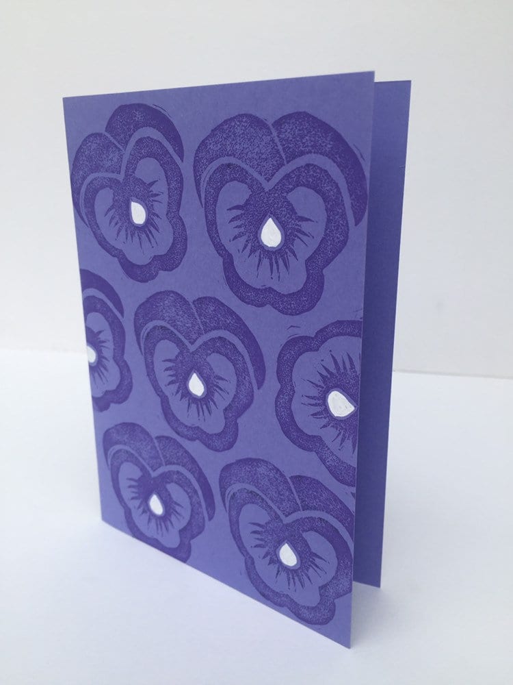 Purple Pansy Flower Greeting Card for Birthday Thank You | Etsy