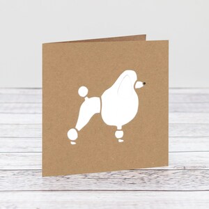 Gepersonaliseerde papercut-wenskaart poedelhond blanco van binnen en geschikt voor elke gelegenheid- meer hondenraskaarten verkrijgbaar bij HKdesign8