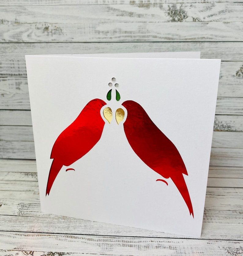 Love Birds Anniversary Card – Gold Foil Papercut, Wedding, Valentine - Etsy
