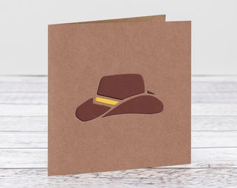 Cowboy Hat Papercut Card for Real Cowboys- Wild West Greeting Card- Cowboy Invitation- Free Personalisation! By HKdesign8