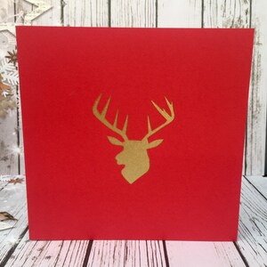 Reindeer Christmas Cards and Party Invitations for the Festive Season Available in a Variety of Colours Handcut and Designed By HKdesign8 image 1