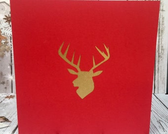 Reindeer Christmas Cards and Party Invitations for the Festive Season Available in a Variety of Colours Handcut and Designed By HKdesign8