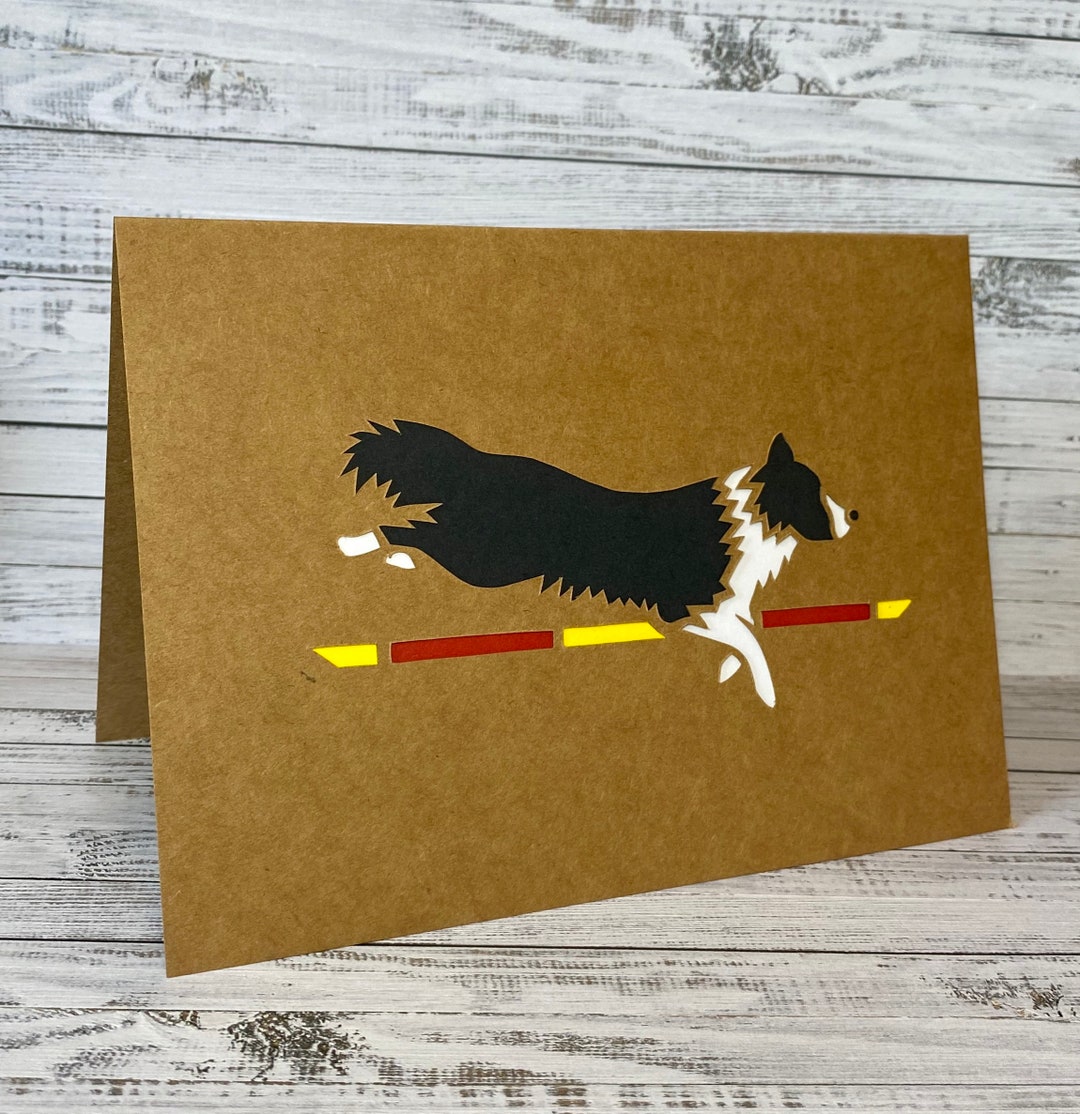 Border Collie Dog Card for Dog Agility Lover or Dog Trainer English