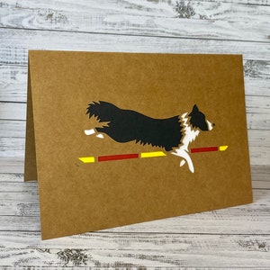 Cartão de cachorro Border Collie para amante de agilidade de cães ou treinador de cães - Cartão de cão de ovelha inglês - Mais cartões de raça de cachorro disponíveis em HKdesign8