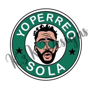 Bad Bunny PNG, Starbucks, Yo perreo sola, PNG Digital image download, Waterslide, Sublimation