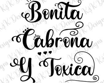 Bonita Cabrona y Toxica PNG, PNG digital download, Waterslide, Sublimation