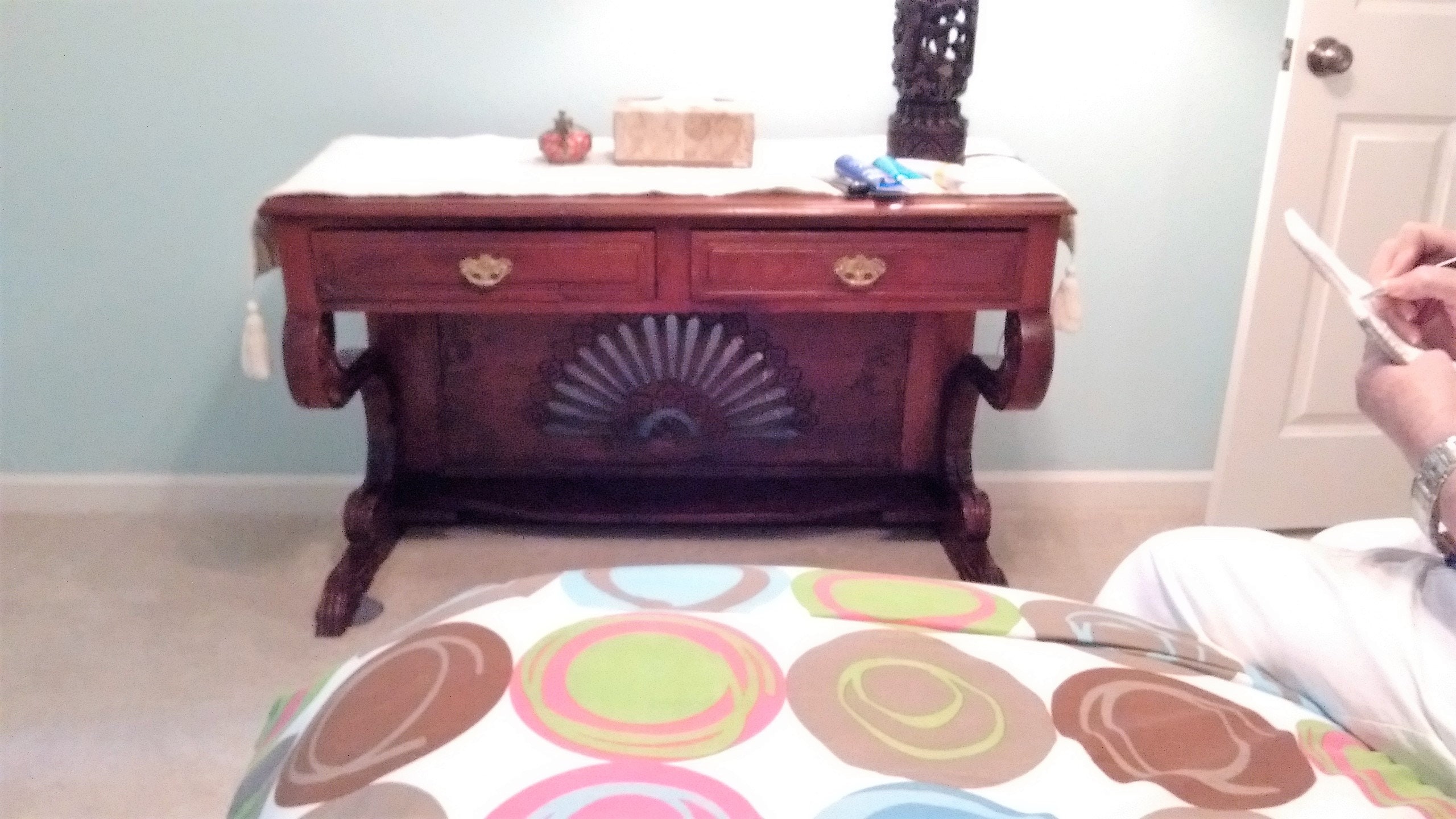 Unique Mahogany Entry Foyer Table Or Lady S Writing Etsy