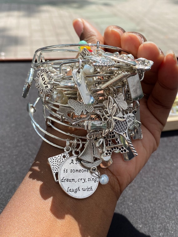 Silver Bangles With Charms Silver Charms Stackable Bangles