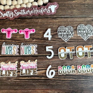 Planar- flatback- resin charms- bow centers- pendants- badge reels- BCDA - OT - HOSPIC nurse -cabochons- flatback planars- planars - nurse