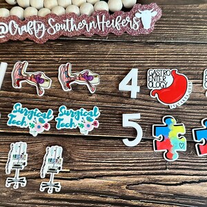 Planar- flatback- resin charms- bow centers- pendants- badge reels- Surgical tech - resin Charms- cabochons- flatback planars- - charm