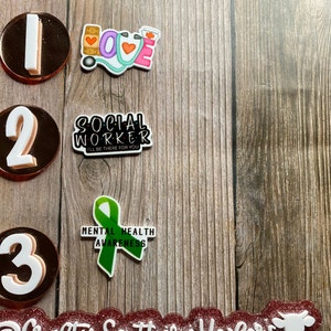 Planar- bow center- planars- epoxy planar- resin planar- badge reel planar- flatback planars- planar charms- Social worker - charms-flatbac