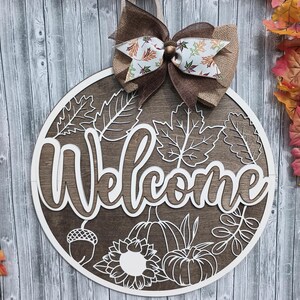Fall Door Hanger - Front Door Wreath - Fall Door Decor Sign - Thanksgiving Door Hanger