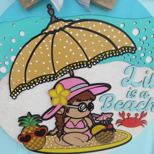 Summer Door Hanger, Front Door Decor, Beach Door Hanger, Beach Wreath, Beach Girl Room Decor, Coastal Decor, Beach House Wreath, Door Sign