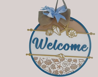Beach House Front Door Welcome Sign