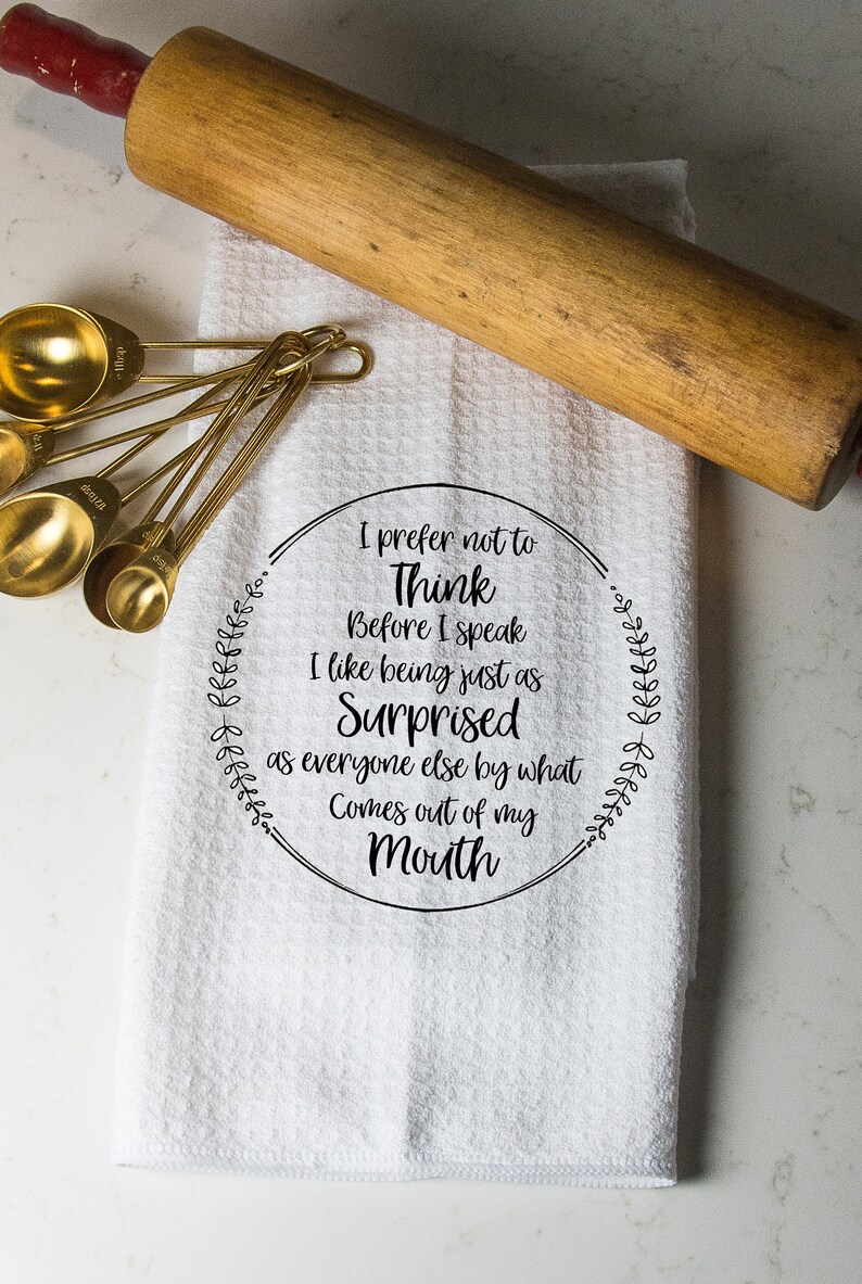 Tea towels kitchen towels towels with quotes kitchen decor Etsy