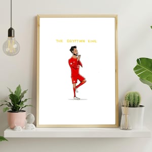 Mo Salah - The Egyptian King | Liverpool FC A4 Football Art Prints Poster | Great goals & iconic celebrations!