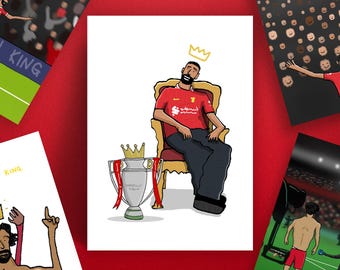 Mo Salah-kollektionen | Tillgängliga variationer | Liverpool FC-konsttryck Egyptisk kung | Fruktansvärt ritad