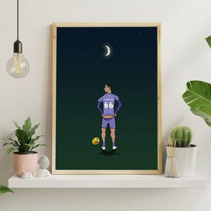 Futebol de Trent Alexander-Arnold sob a Lua | Liverpool Print