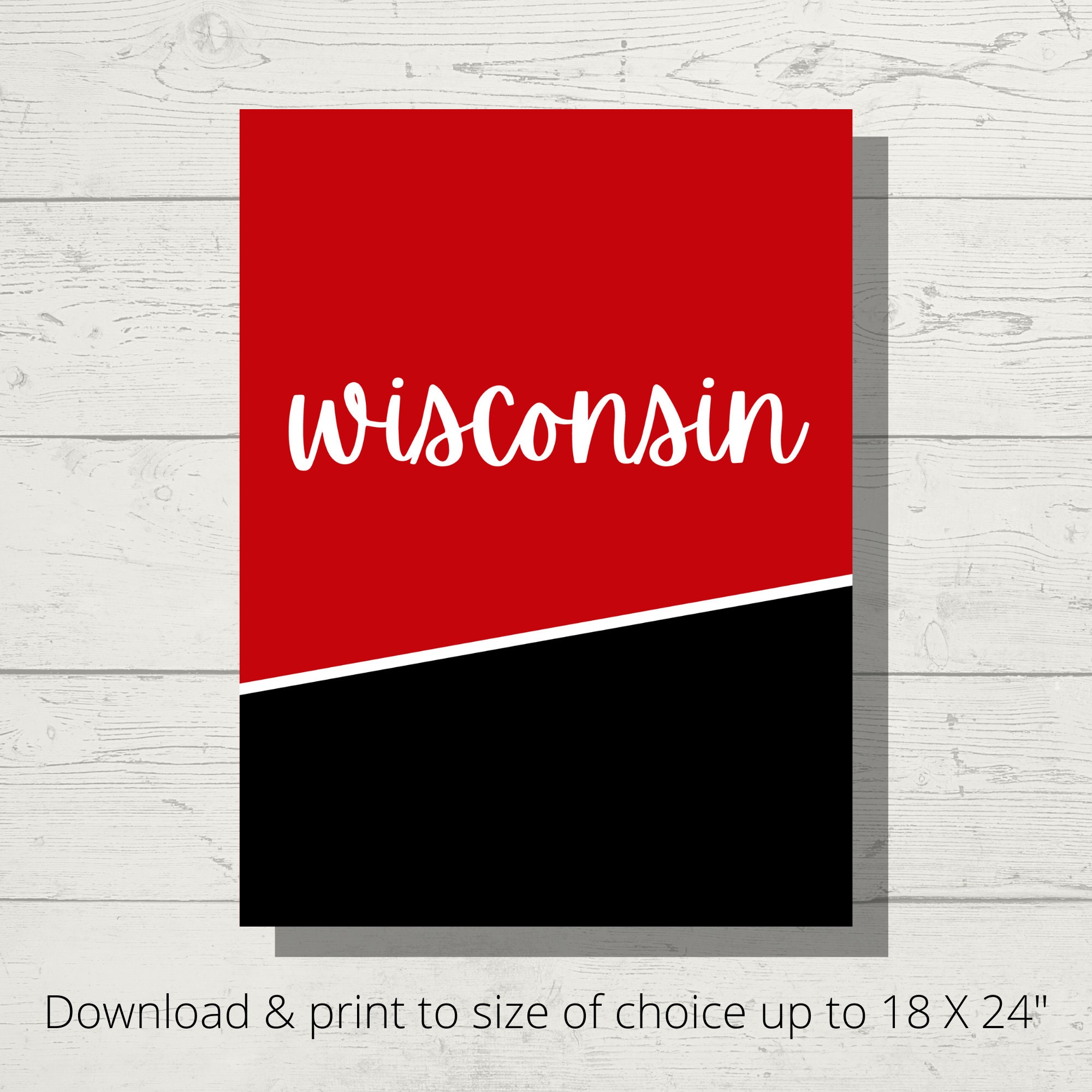 WISCONSIN POSTER printable digital file Etsy