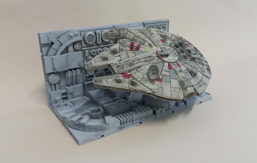 Death Falcon Millennium Falcon and Death Star Diorama Star Wars - Etsy