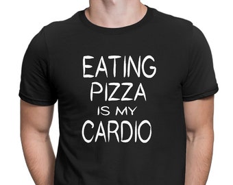 Men's Eating Pizza Is My Cardio T-Shirts-Husband Gift-Dad Gift-Father Day-Cool Shirts-Funny Brother Shirt-Fitness Tee-Workout Tee