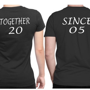 Together since shirts, couple shirts, couple tees, couple tshirts, funny couple, anniversary gift, wedding couple shirts-Custom Shirts