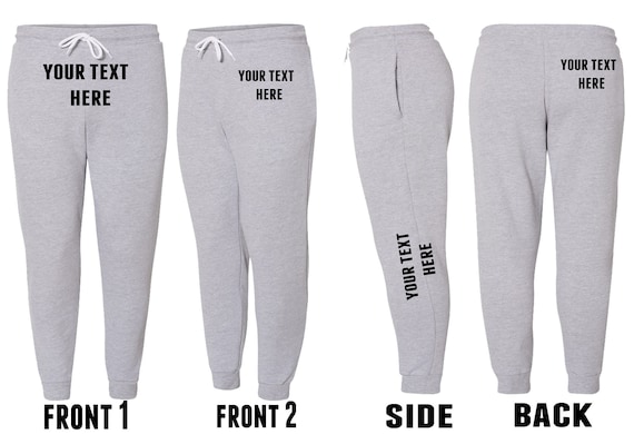 BELLA Canvas-unisex Joggers-personalized Custom Print-custom | Etsy