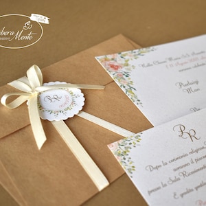 Wedding Stationery tema floreale in carta riciclata