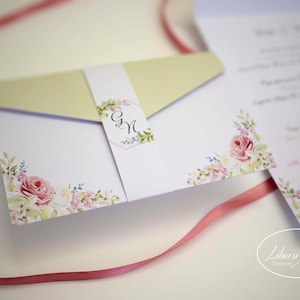Partecipazione matrimonio ELODIE FLORAL - 10 pezzi