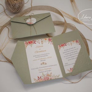 Partecipazione in carta riciclata FILIPPA AUTUMN - 10 pezzi