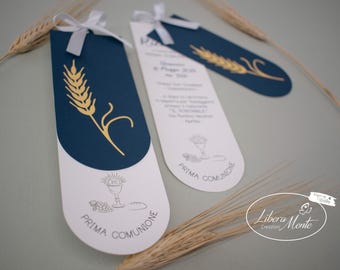First Communion Invitation with Bookmark Template: EAR OF EAR BOOKMARK
