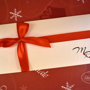 PARTECIPAZIONI NOZZE invito matrimonio tema Natale in carta perlata champagne - 10 pezzi