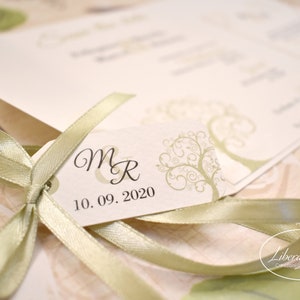 PARTECIPAZIONI NOZZE invito matrimonio Albero della vita in carta martellata bianca - 10 pezzi