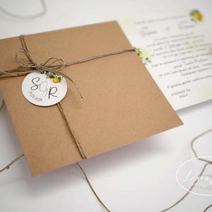 Invito per Matrimonio in carta riciclata modello RAMONA - 10 pezzi