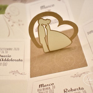 PARTECIPAZIONI NOZZE invito matrimonio scatola in 3D in carta kraft e agrumi - 10 pezzi