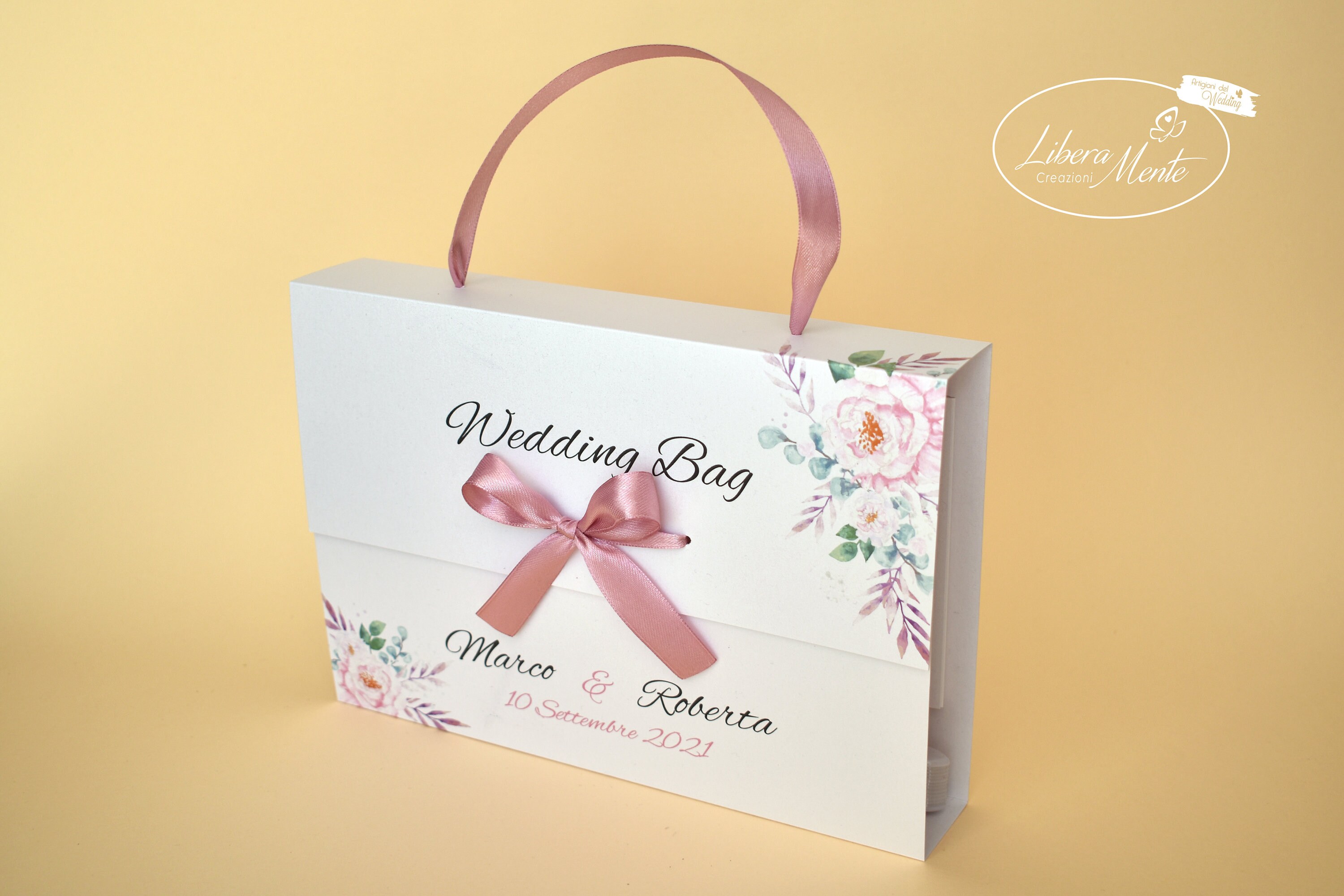 Floral Wedding Bag in Pearl Paper 5 Pieces Etsy Sweden