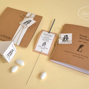 Wedding Suite GIUSY invito matrimonio cartoonesco Kraft - 10 pezzi