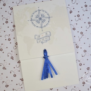 PARTECIPAZIONI NOZZE invito matrimonio tema mare in carta millerighe bianca - 10 pezzi