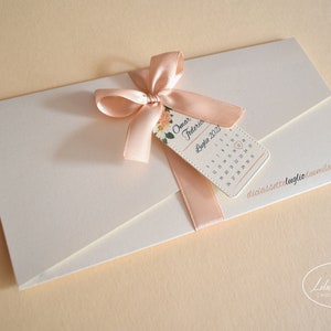 PARTECIPAZIONI NOZZE invito matrimonio floreale in carta perlata avorio - 10 pezzi