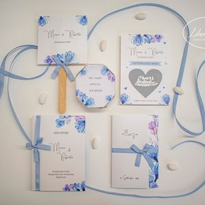 Wedding Suite MATRIMONIO a tema floreale sui toni dell'azzurro + Accessori