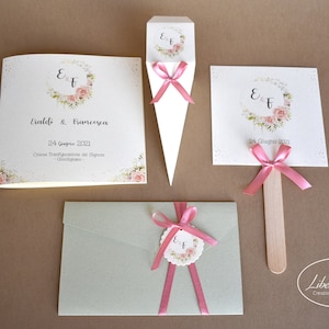 Wedding Stationery tema floreale in carta riciclata kiwi