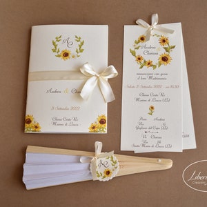 Wedding Suite VIRGINIA RASO tema girasoli invito matrimonio - 10 pezzi
