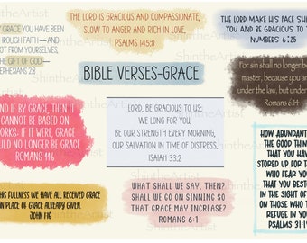 Bible Verses Digital Stickers - Hand Drawn, Pre-Cropped PNGs, GoodNotes File, Digital Planner, iPAD Journal, Grace, Faith, Christianity