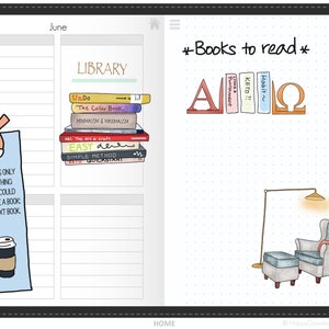 Books Digital Stickers Hand Drawn, Pre-Cropped PNGs, GoodNotes, Digital Planner, Digital Journaling, Books, Self Care, Book Lover image 2