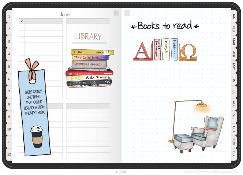 Books Digital Stickers Hand Drawn, Pre-Cropped PNGs, GoodNotes, Digital Planner, Digital Journaling, Books, Self Care, Book Lover image 2