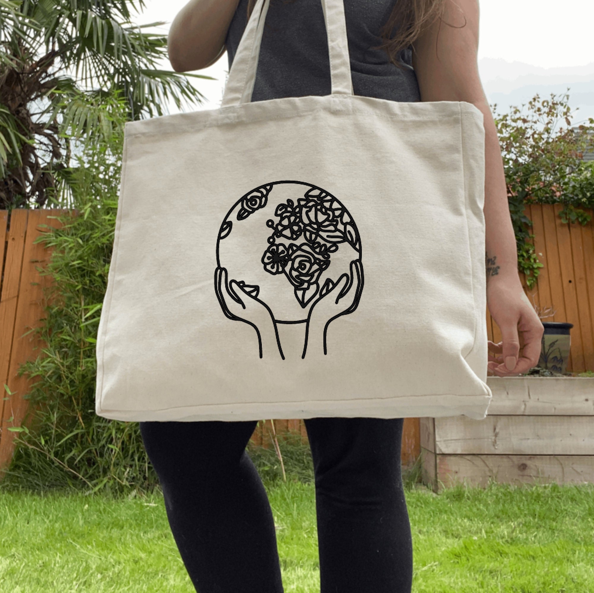 Earth large bag This cute tote bag is big and strong ideal Etsy