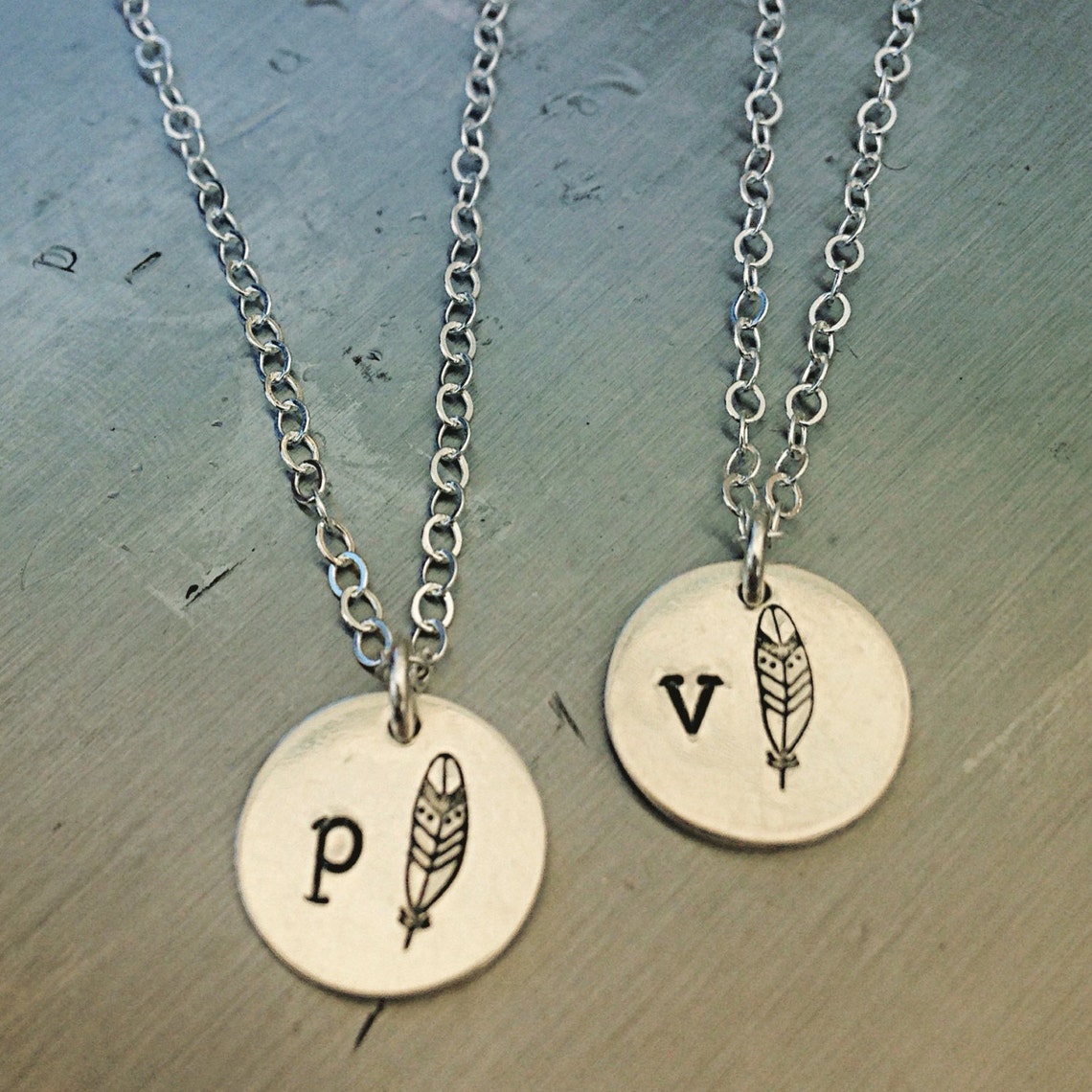 Small Circle Necklace Circle Tag Necklace Silver Disc Etsy