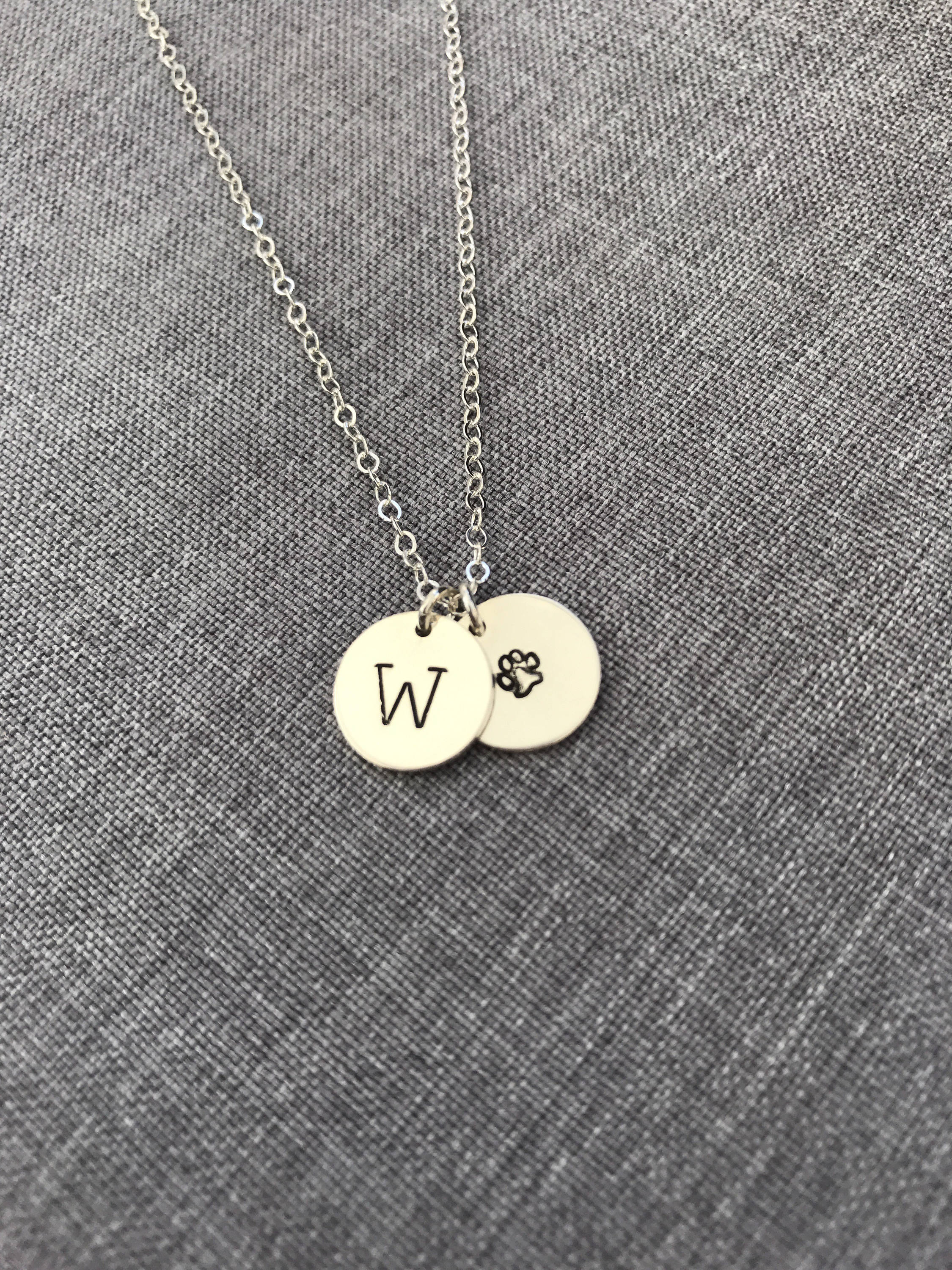 Custom Monogram Necklace Initial Necklace Personalized Disc | Etsy