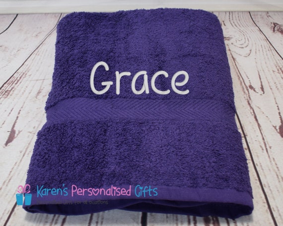 SPORTS PERSONALISED EMBROIDERED SWIM BATH TOWEL KIDS CHILDREN GIFT 550GSM 